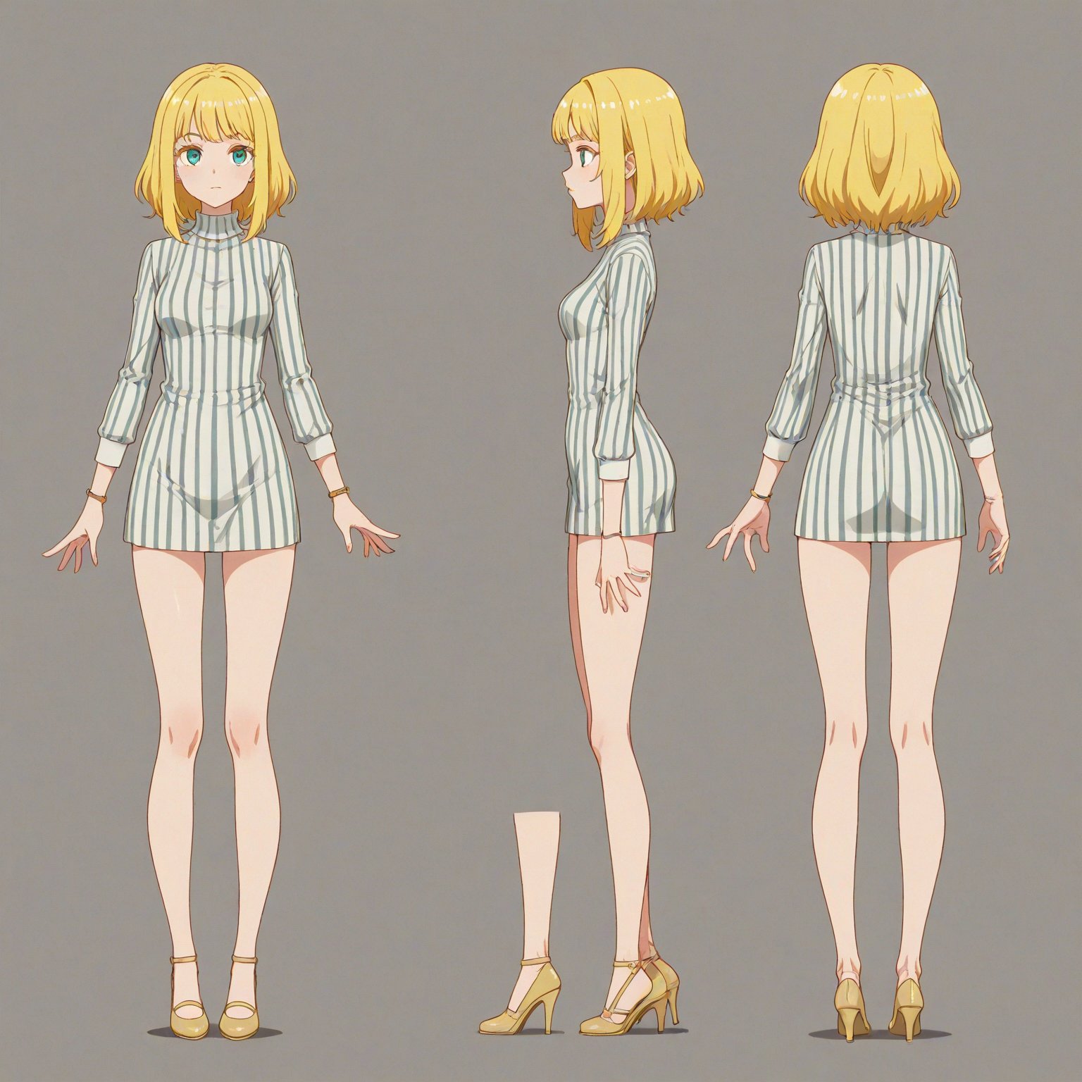 1980-1989 fashion,  turnaround,  simple background by 幽鬼処刑人２年目 on Tensor.Art