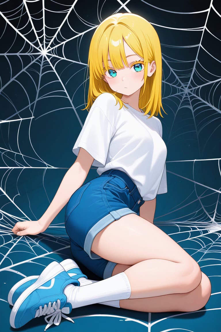 Spider web background,  1girl,  medium hair by 幽鬼処刑人２年目 on Tensor.Art