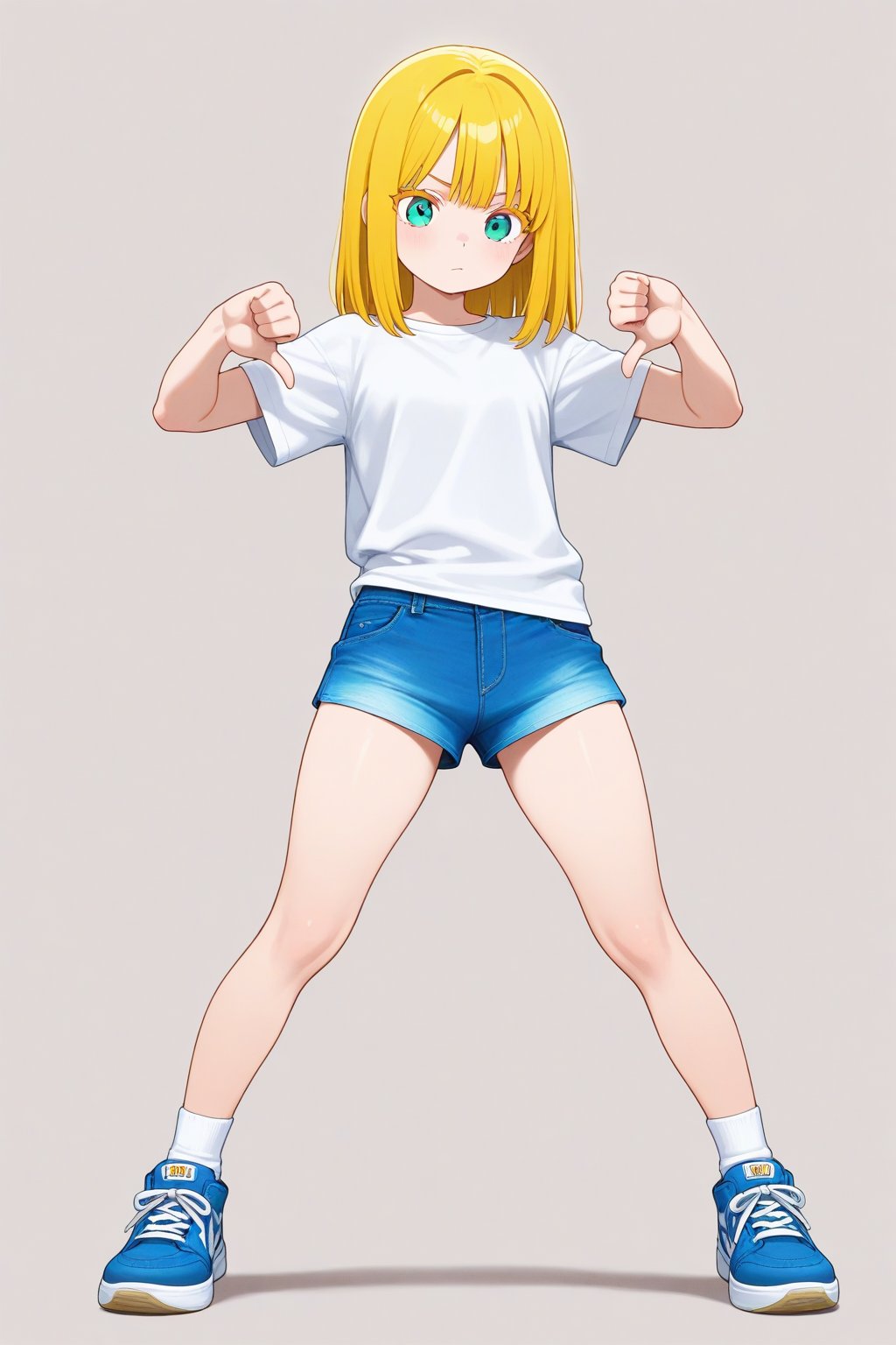 Double thumbs down,  1girl,  medium hair by 幽鬼処刑人２年目 on Tensor.Art