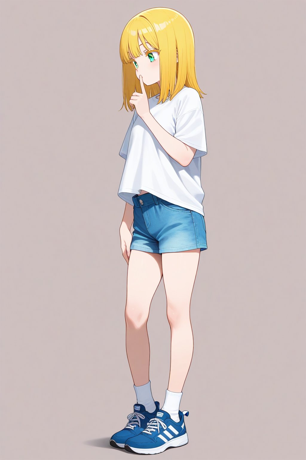 Shushing,  1girl,  medium hair by 幽鬼処刑人２年目 on Tensor.Art