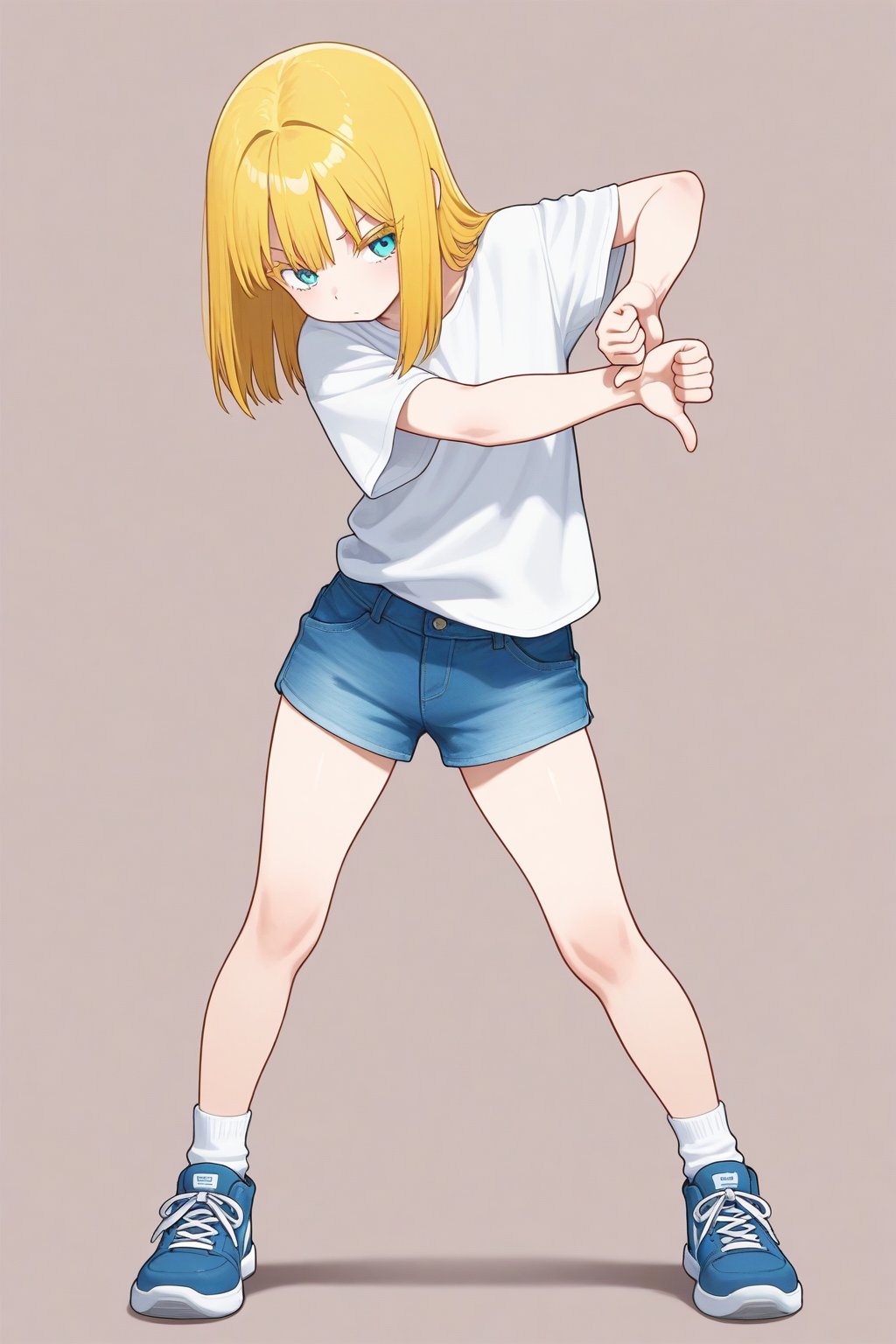 Thumbs down,  1girl,  medium hair by 幽鬼処刑人２年目 on Tensor.Art