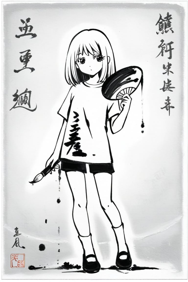 (((((Ink wash painting))))),  Monochrome,  Greyscale by 幽鬼処刑人２年目 on Tensor.Art