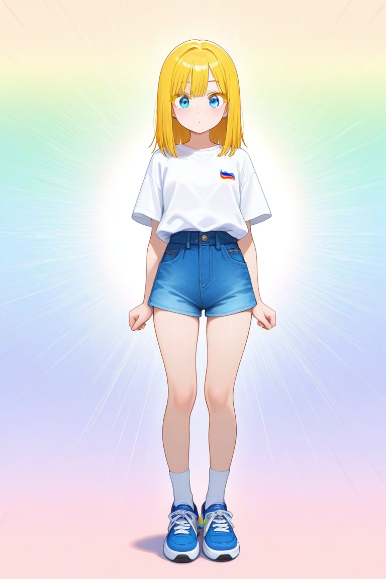 Rainbow background,  1girl,  medium hair by 幽鬼処刑人２年目 on Tensor.Art