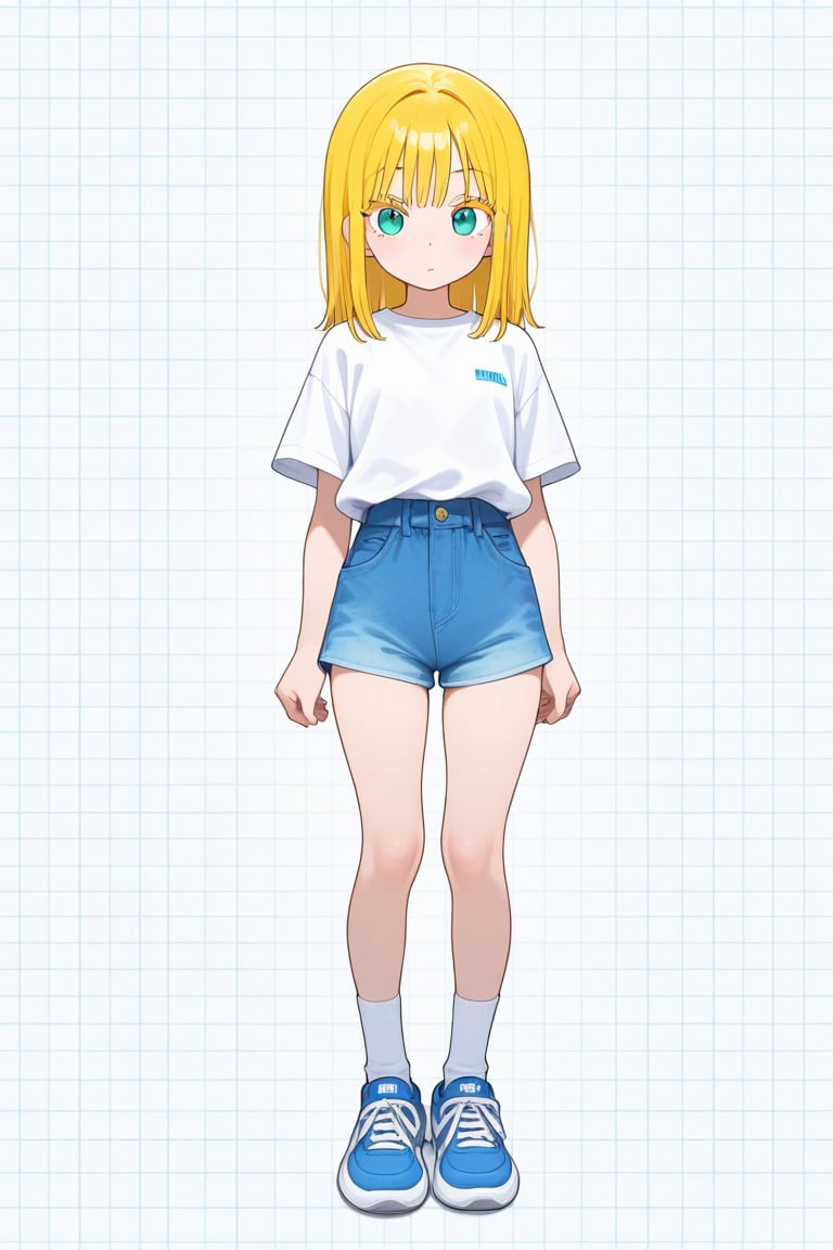Grid background,  1girl,  medium hair by 幽鬼処刑人２年目 on Tensor.Art