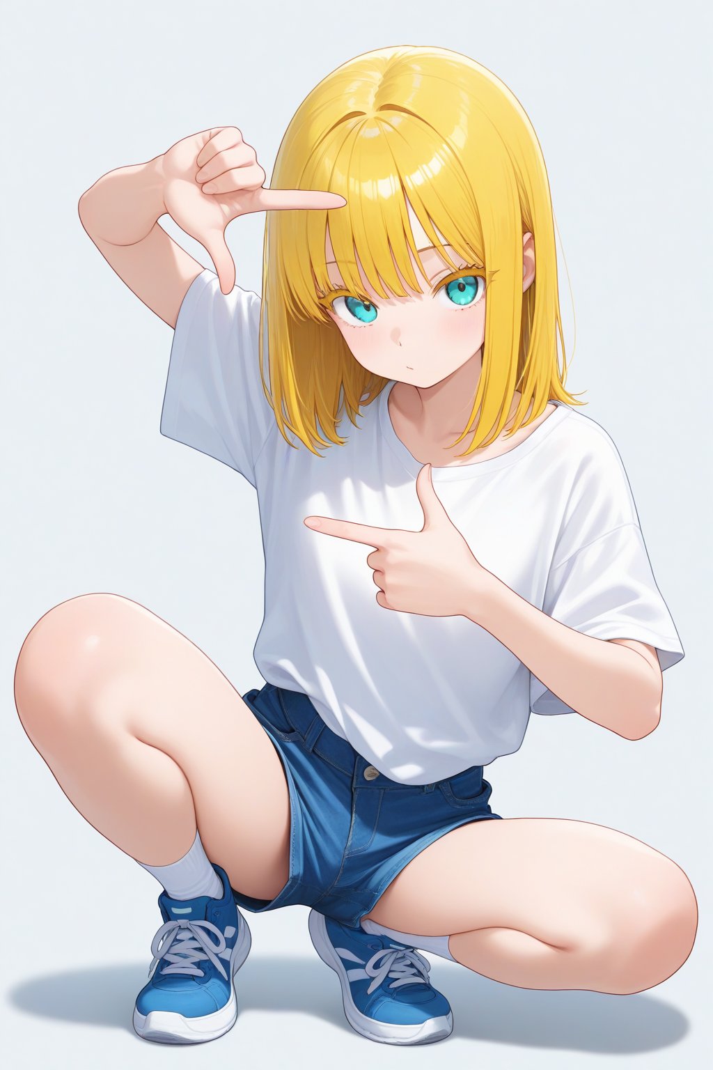 Finger frame,  1girl,  medium hair by 幽鬼処刑人２年目 on Tensor.Art