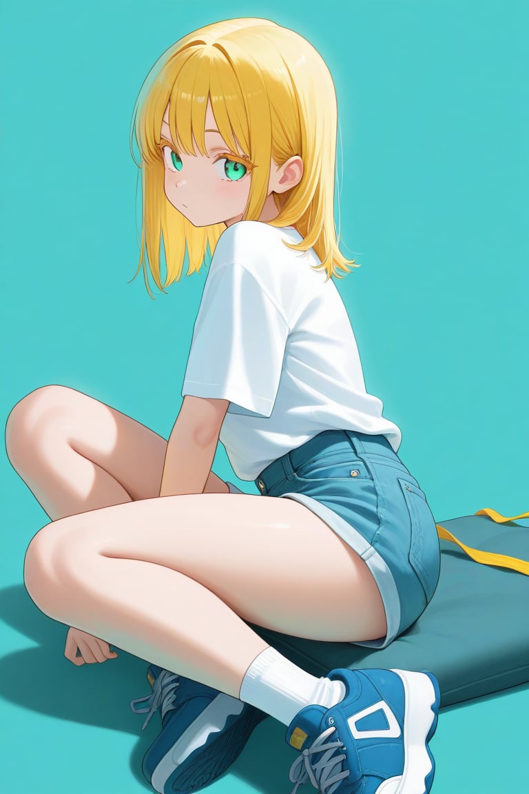 Aqua theme,  1girl,  medium hair by 幽鬼処刑人２年目 on Tensor.Art