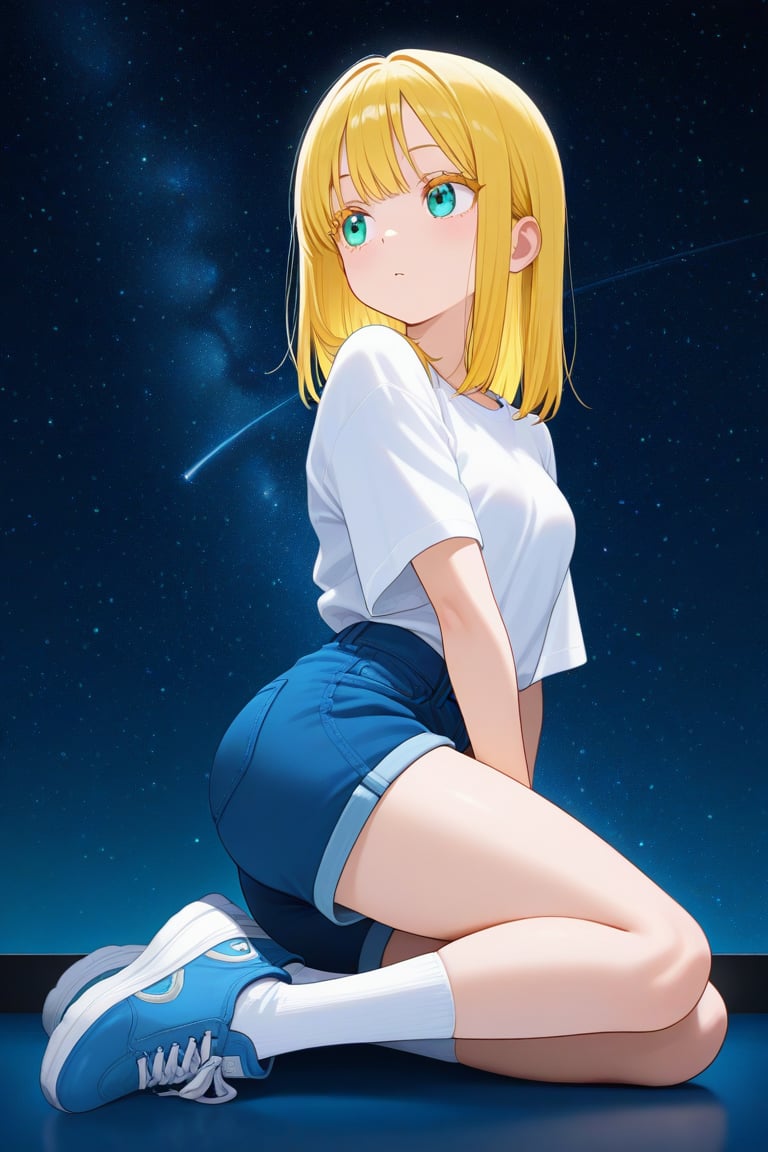 Starry sky background,  1girl,  medium hair by 幽鬼処刑人２年目 on Tensor.Art