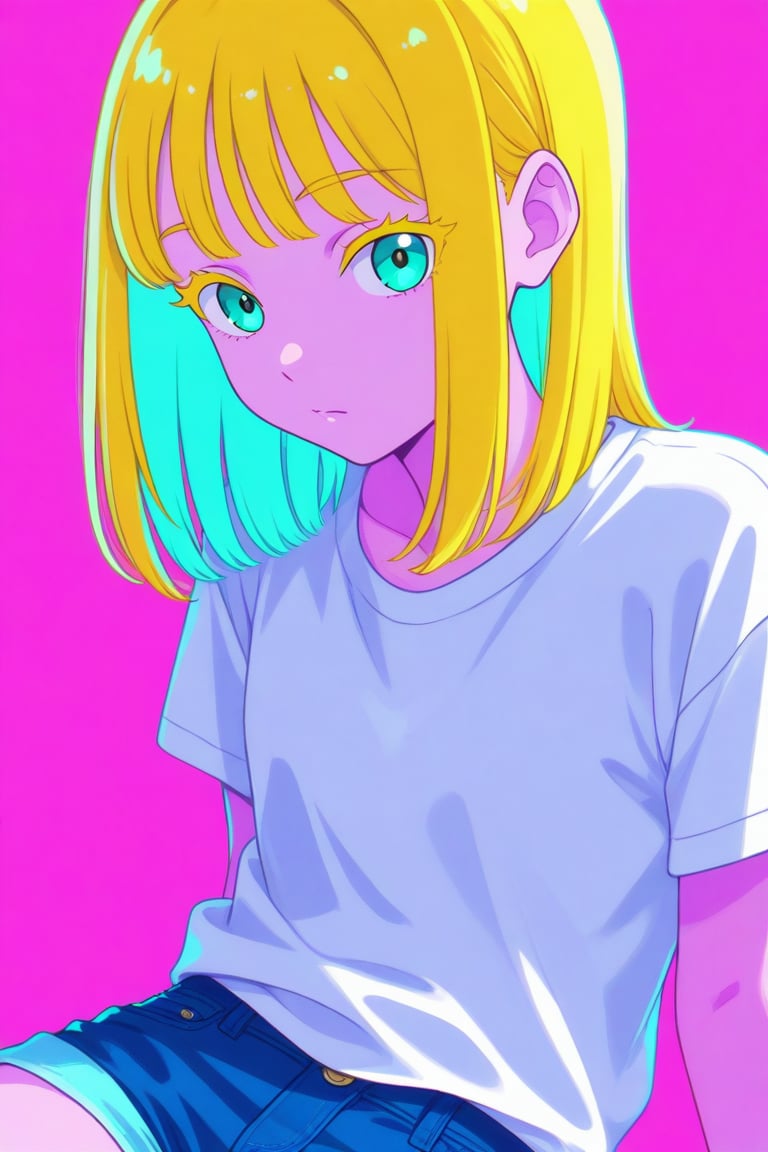 Neon palette,  1girl,  medium hair by 幽鬼処刑人２年目 on Tensor.Art