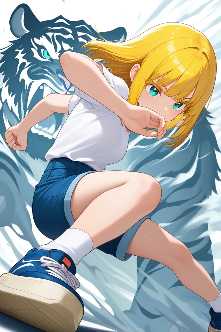 Roar tiger background,  Fighting stance,  1girl by 幽鬼処刑人２年目 on Tensor.Art
