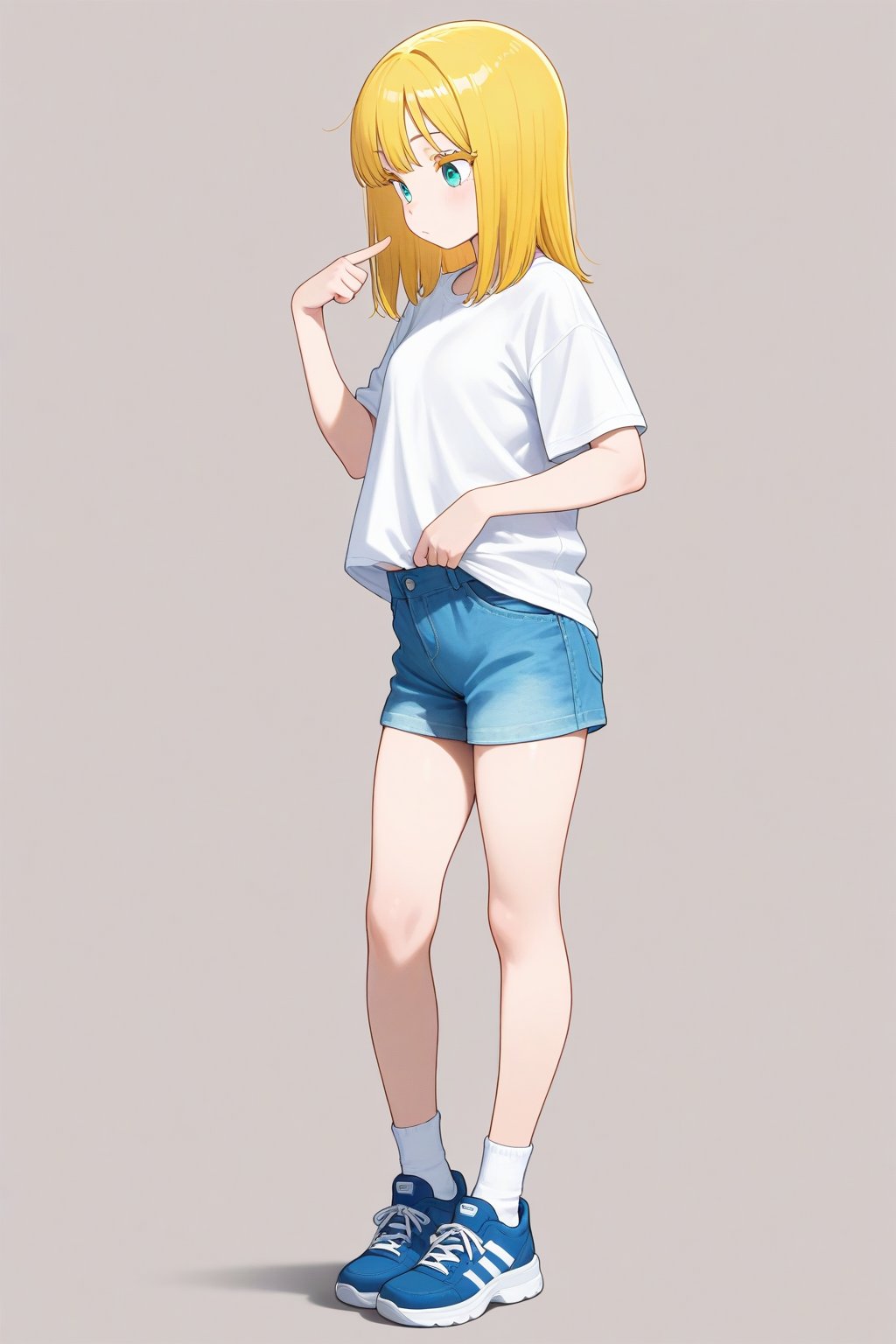 Pointing at self,  1girl,  medium hair by 幽鬼処刑人２年目 on Tensor.Art