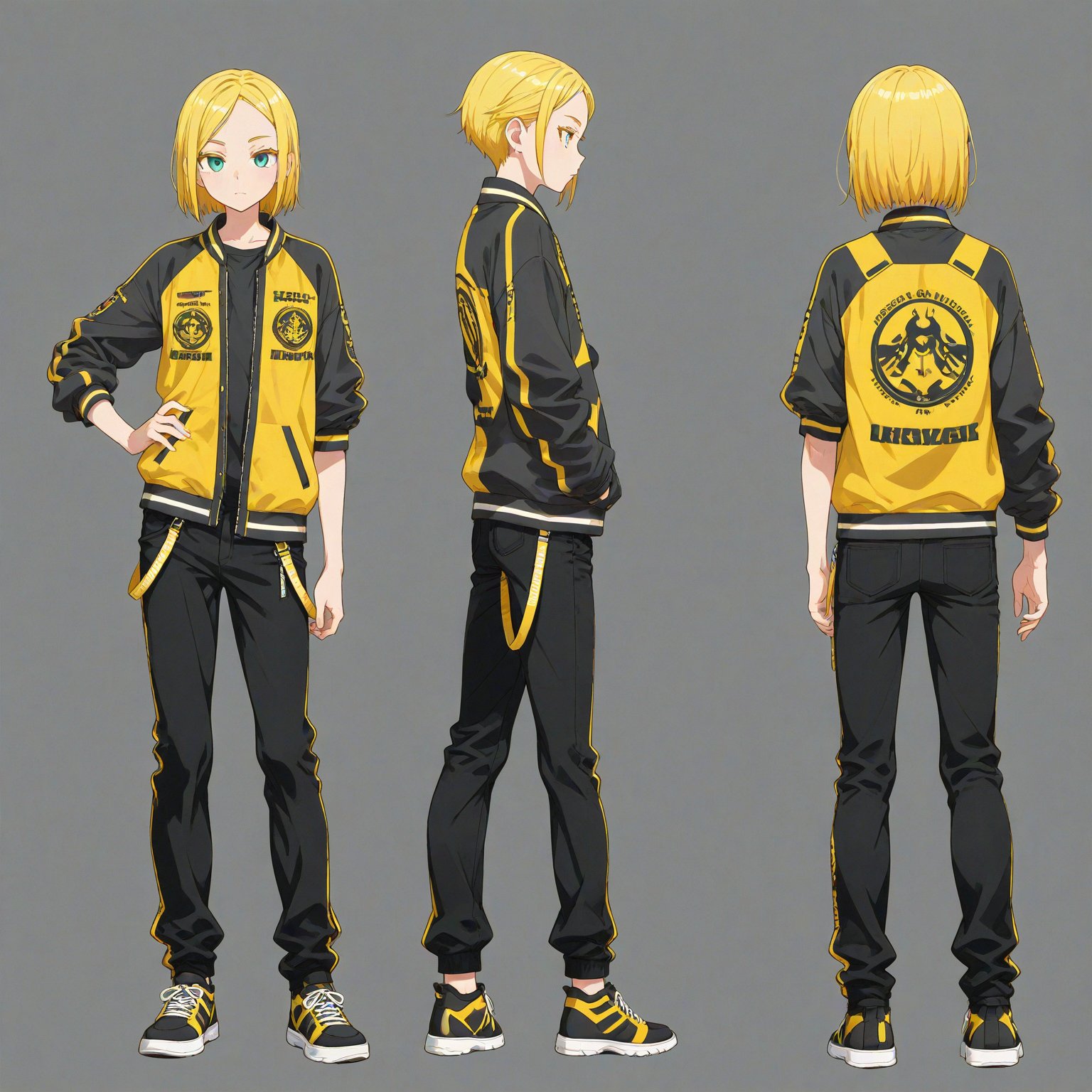 Hip hop fashion,  turnaround,  full body by 幽鬼処刑人２年目 on Tensor.Art