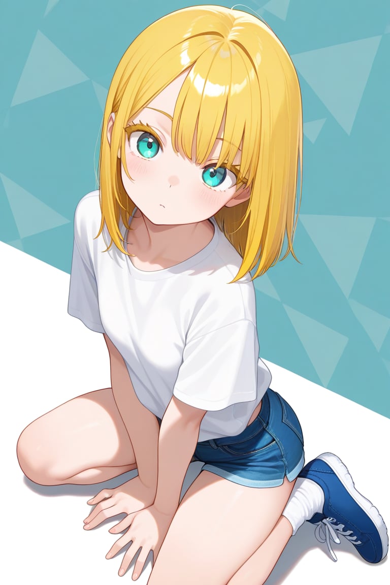 Triangle background,  1girl,  medium hair by 幽鬼処刑人２年目 on Tensor.Art
