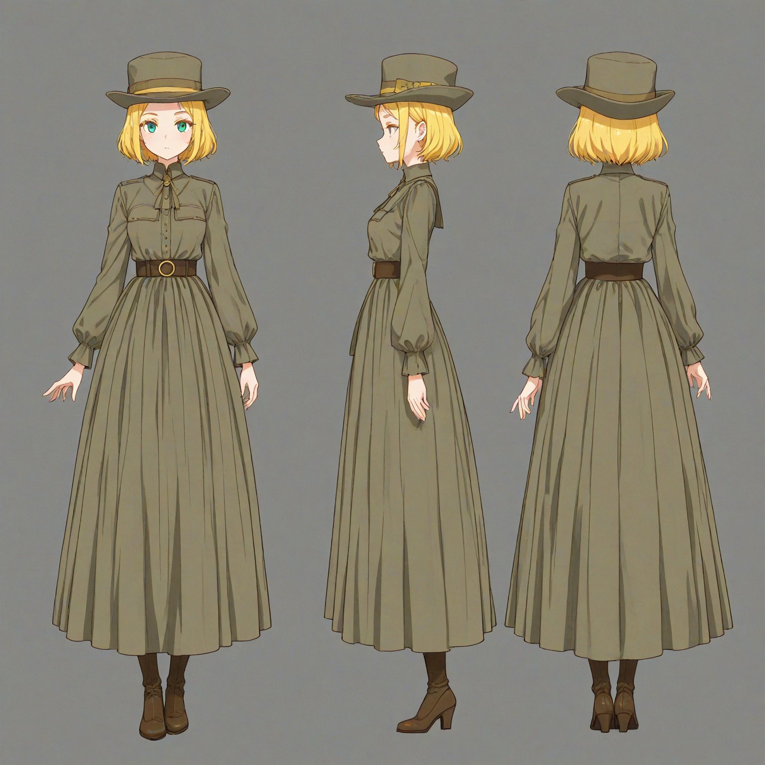 1950-1959 fashion,  Headwear,  turnaround by 幽鬼処刑人２年目 on Tensor.Art
