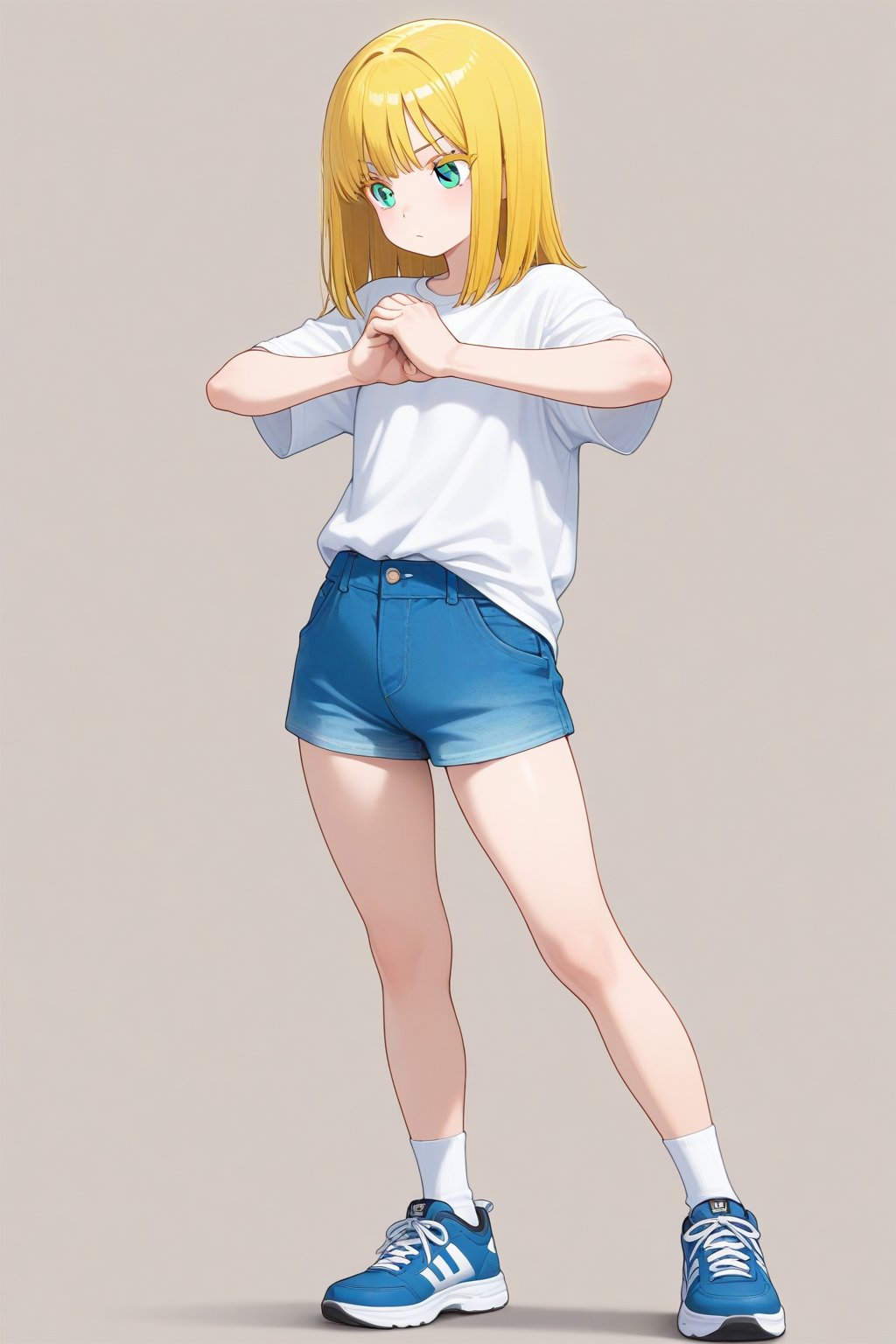 Palm-fist greeting,  1girl,  medium hair by 幽鬼処刑人２年目 on Tensor.Art