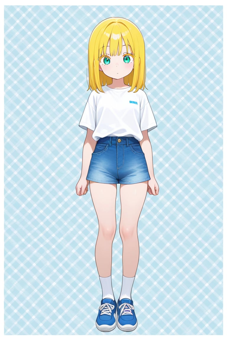 Plaid background,  1girl,  medium hair by 幽鬼処刑人２年目 on Tensor.Art