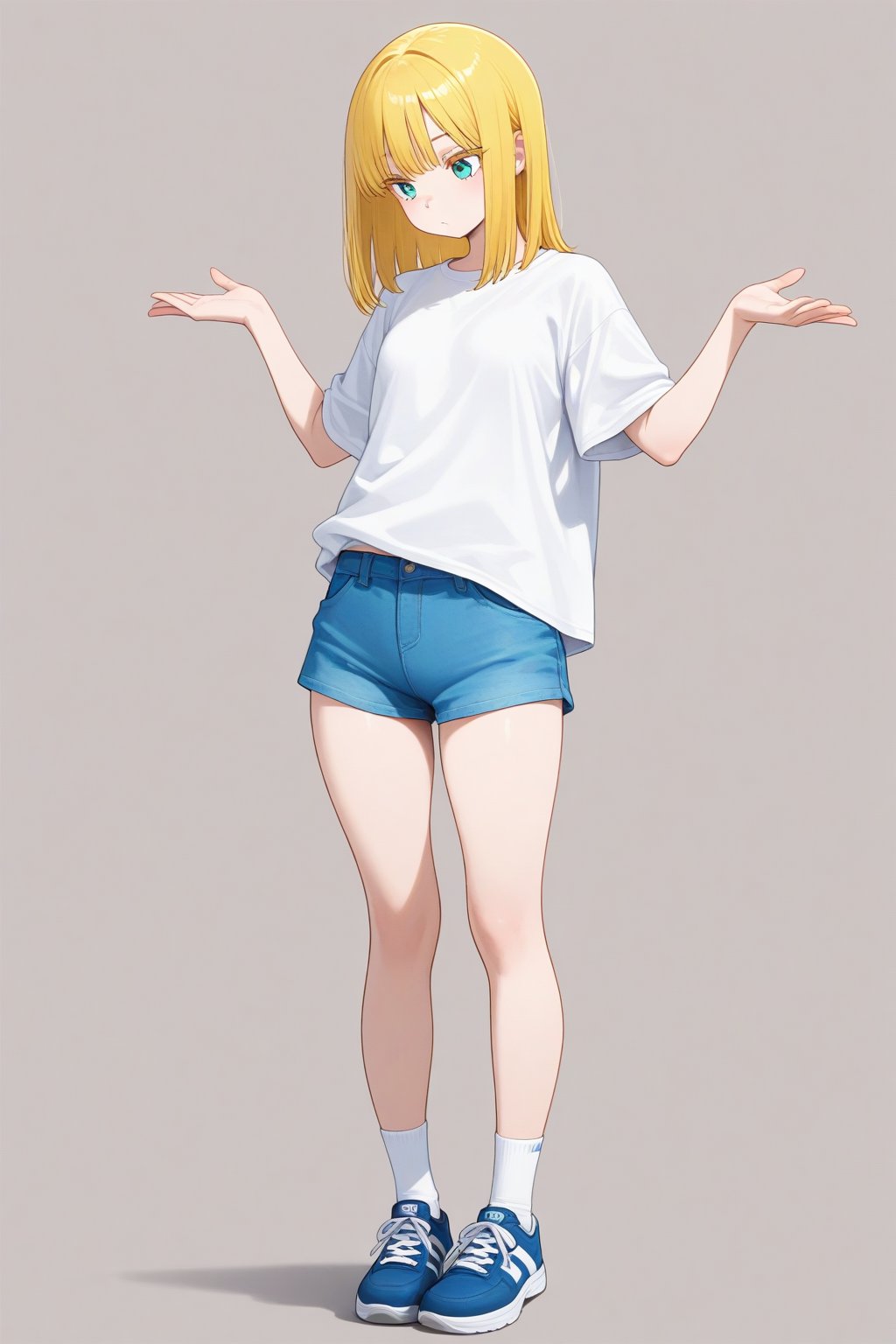 Shrugging,  1girl,  medium hair by 幽鬼処刑人２年目 on Tensor.Art