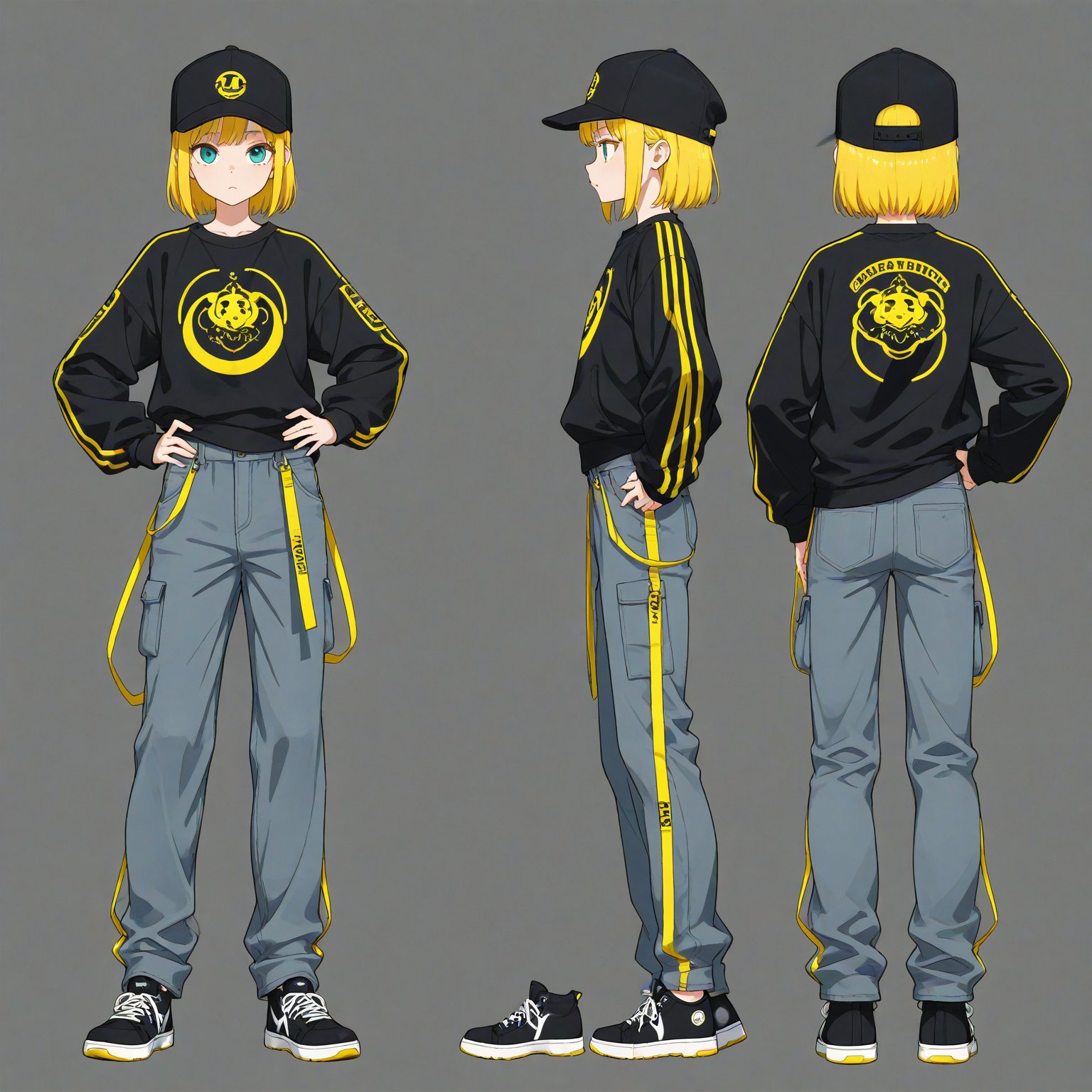 Hip hop fashion,  Headwear,  turnaround by 幽鬼処刑人２年目 on Tensor.Art