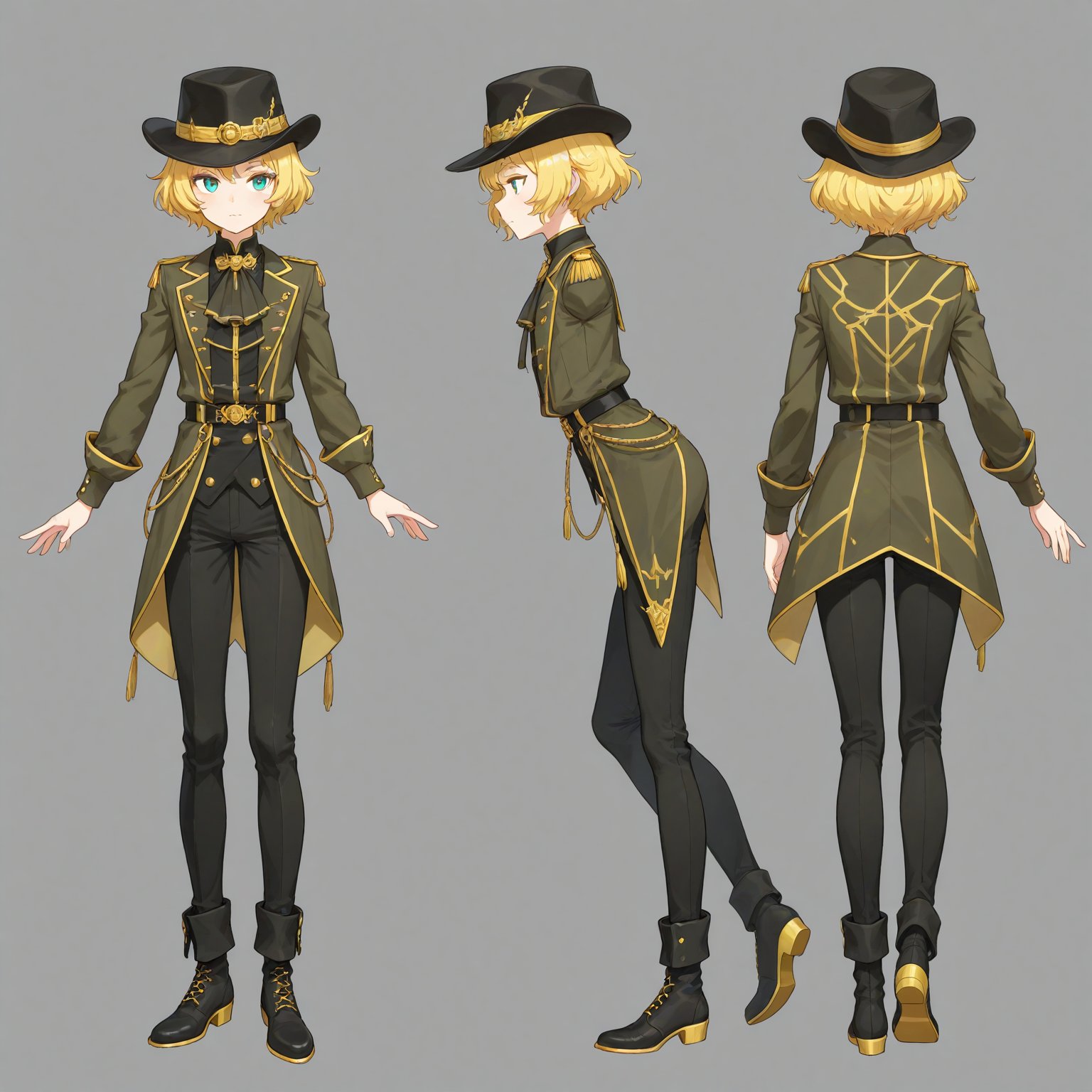 1950-1959 fashion,  headwear,  turnaround by 幽鬼処刑人２年目 on Tensor.Art