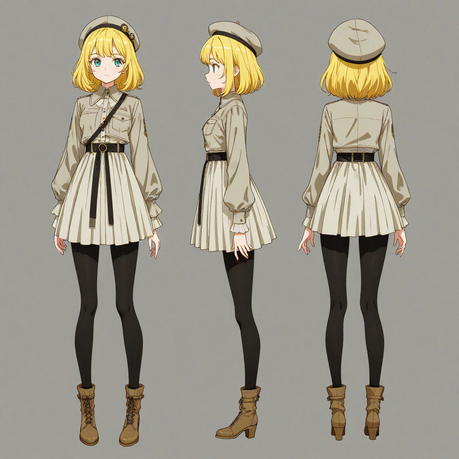 1980-1989 fashion,  Headwear,  turnaround by 幽鬼処刑人２年目 on Tensor.Art