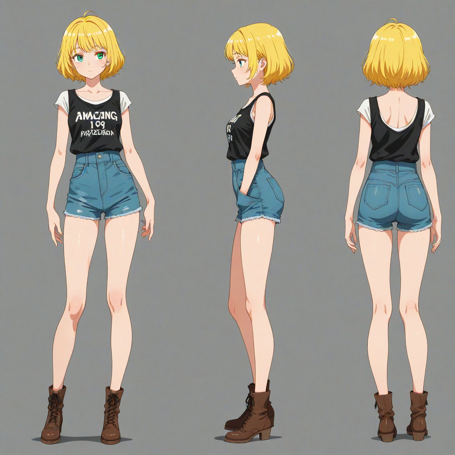 1980-1989 fashion,  turnaround,  simple background by 幽鬼処刑人２年目 on Tensor.Art