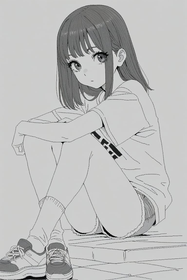 Monochrome,  Greyscale,  Oekaki by 幽鬼処刑人２年目 on Tensor.Art