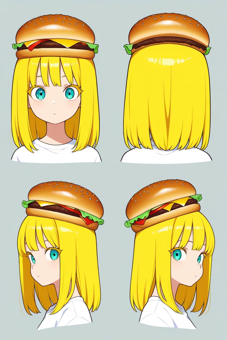 Burger hat,  portrait,  reference sheet by 幽鬼処刑人２年目 on Tensor.Art