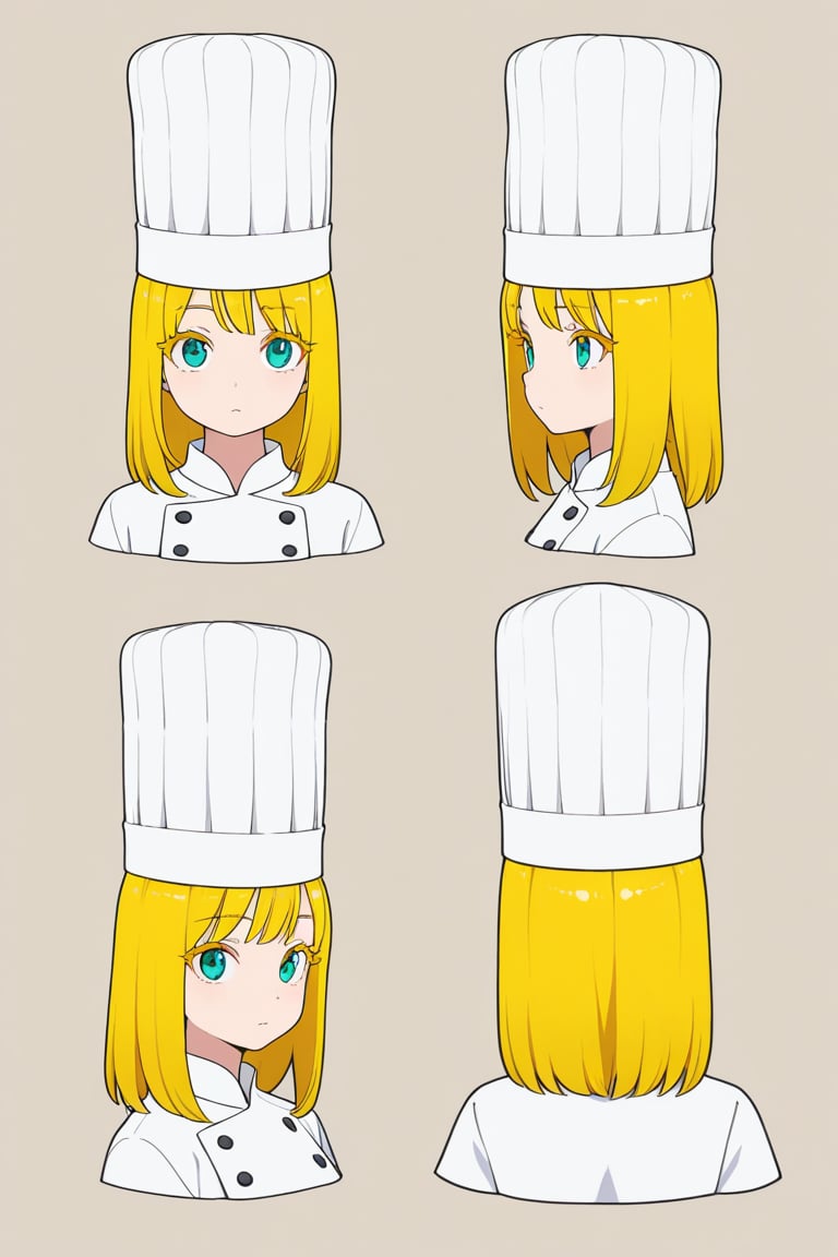 Flat top chef hat,  portrait,  reference sheet by 幽鬼処刑人２年目 on Tensor.Art
