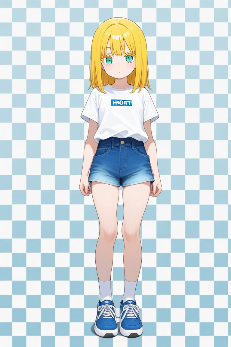 (((((Checkered background))))),  1girl,  medium hair by 幽鬼処刑人２年目 on Tensor.Art