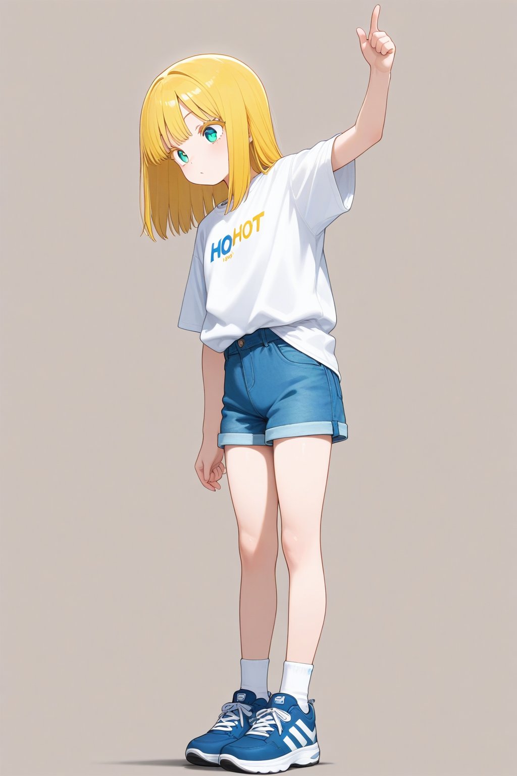 Pointing up,  1girl,  medium hair by 幽鬼処刑人２年目 on Tensor.Art