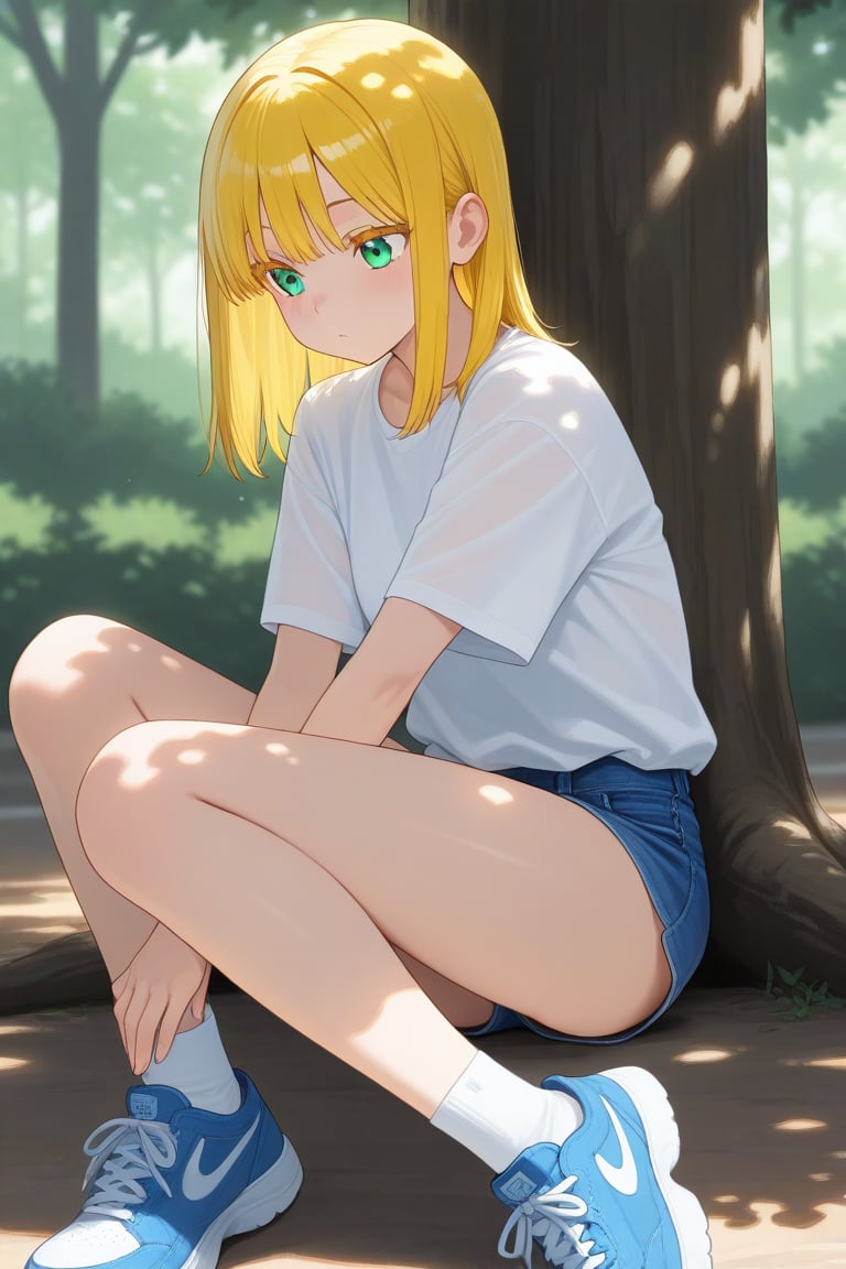 Tree Shade,  1girl,  medium hair by 幽鬼処刑人２年目 on Tensor.Art