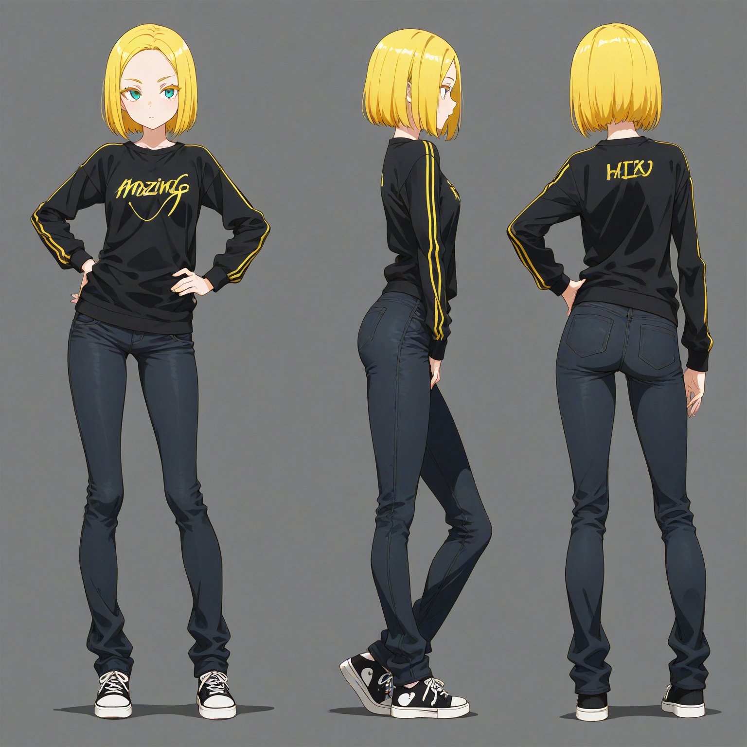 Hip hop fashion,  turnaround,  full body by 幽鬼処刑人２年目 on Tensor.Art