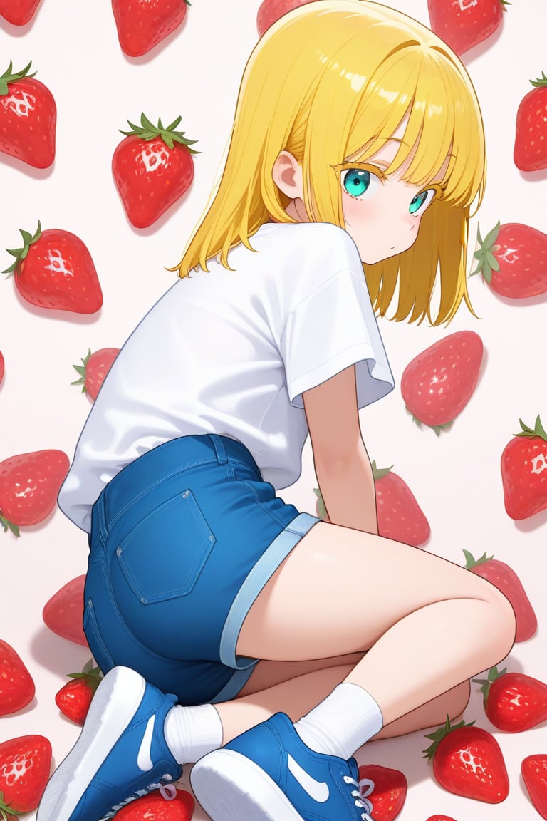Strawberry background,  1girl,  medium hair by 幽鬼処刑人２年目 on Tensor.Art