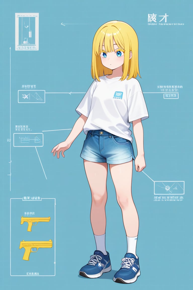 Weapon diagram background,  1girl,  medium hair by 幽鬼処刑人２年目 on Tensor.Art