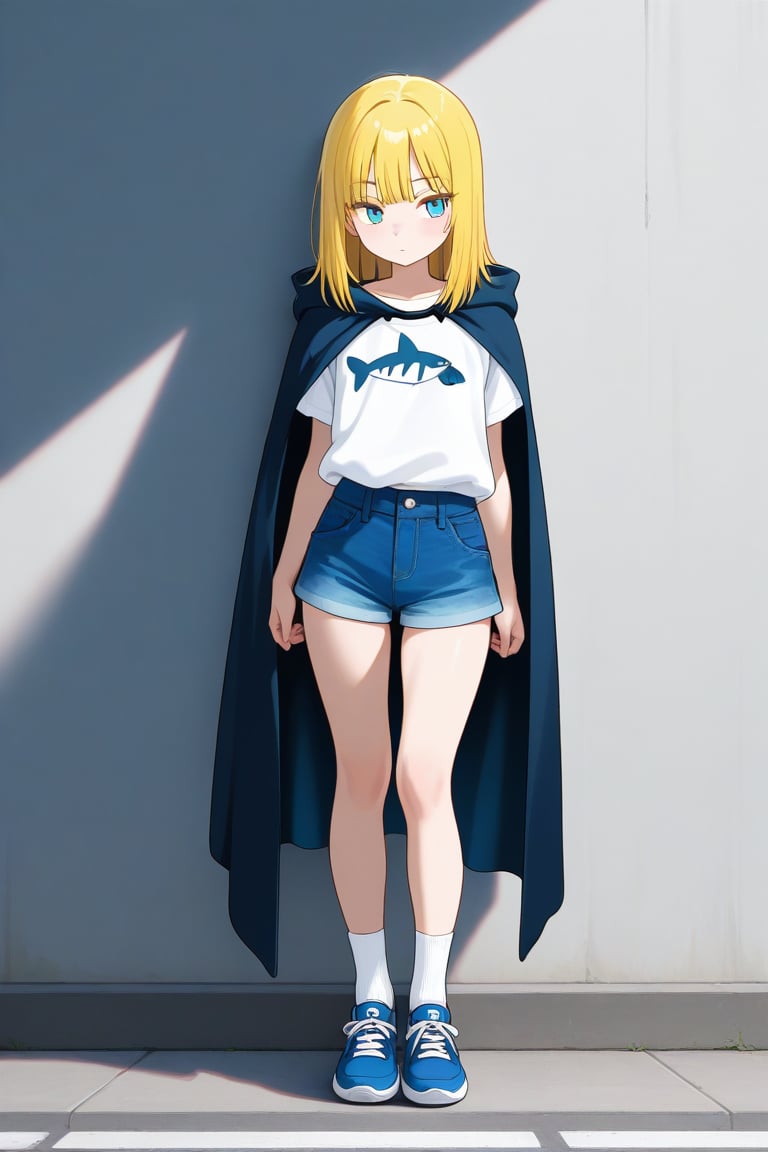 Shark print,  Cloak,  1girl by 幽鬼処刑人２年目 on Tensor.Art