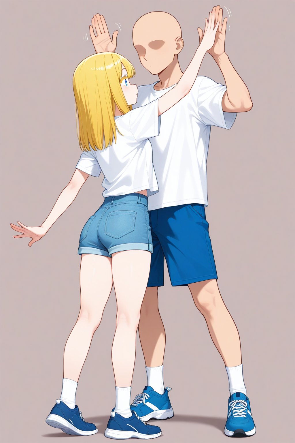 High five,  Faceless male,  1girl by 幽鬼処刑人２年目 on Tensor.Art