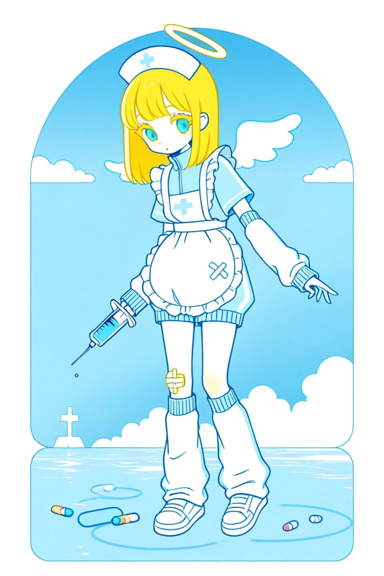 Art Deco blending,  Pale color,  Blue theme by 幽鬼処刑人２年目 on Tensor.Art