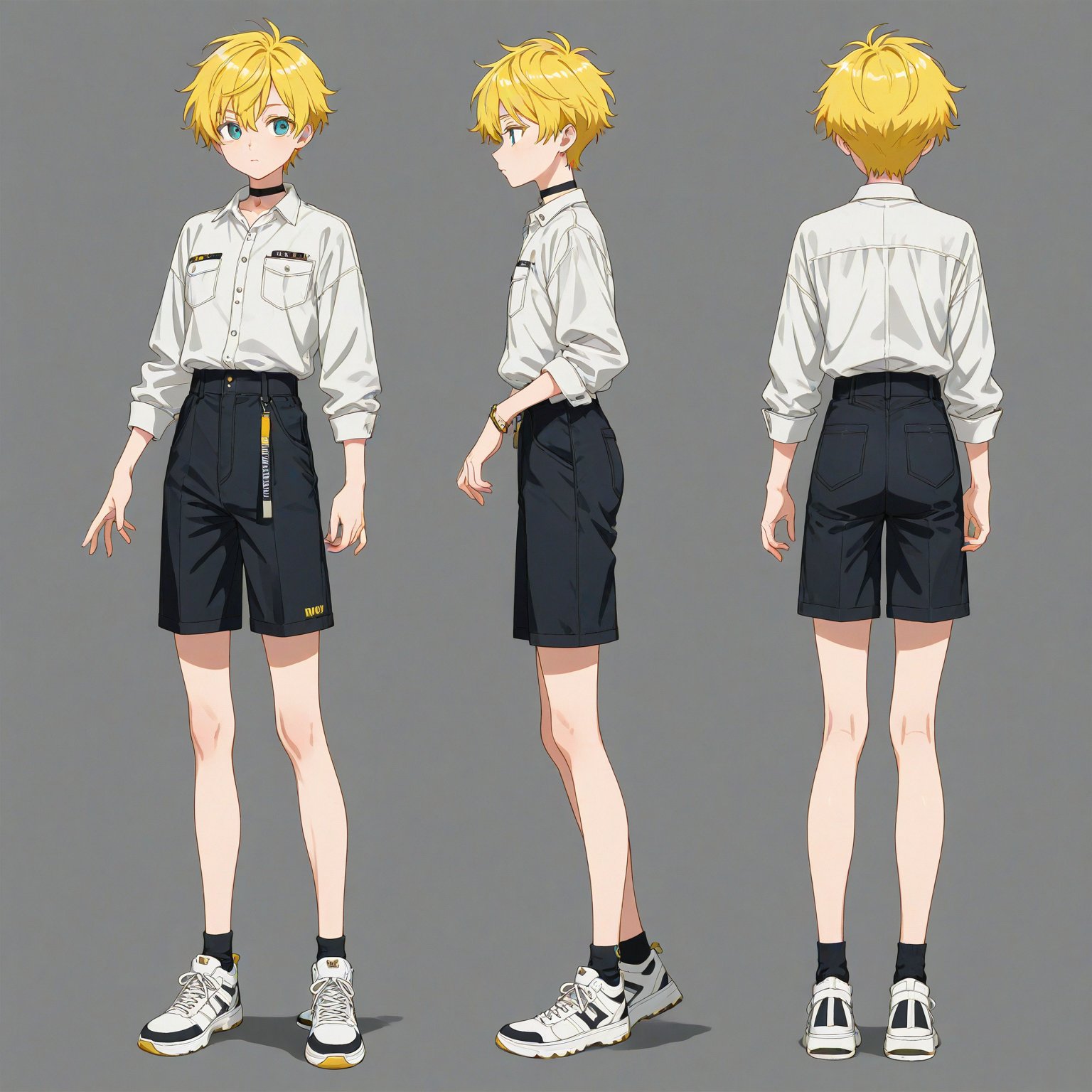 1990-1999 fashion,  turnaround,  simple background by 幽鬼処刑人２年目 on Tensor.Art