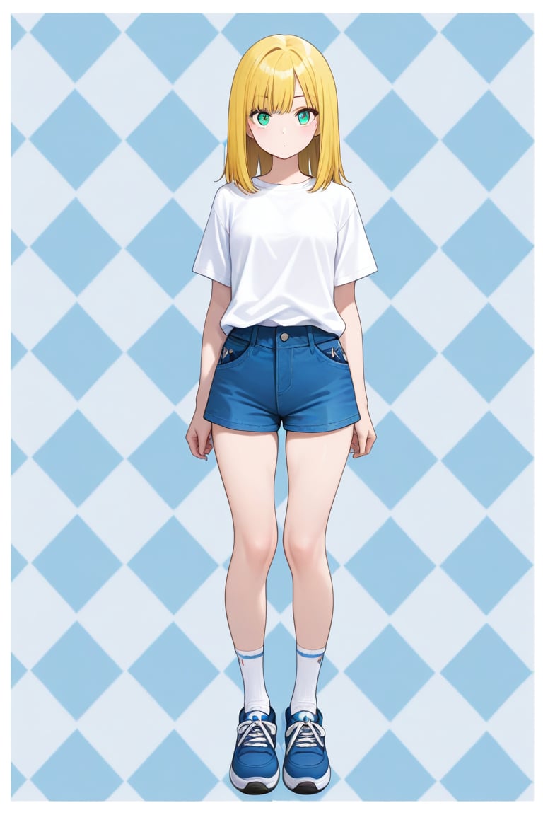 (((((Argyle background))))),  1girl,  medium hair by 幽鬼処刑人２年目 on Tensor.Art