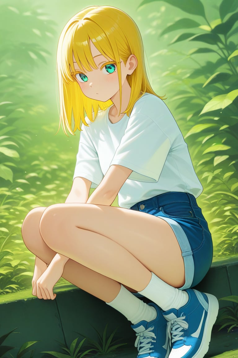Green theme,  1girl,  medium hair by 幽鬼処刑人２年目 on Tensor.Art