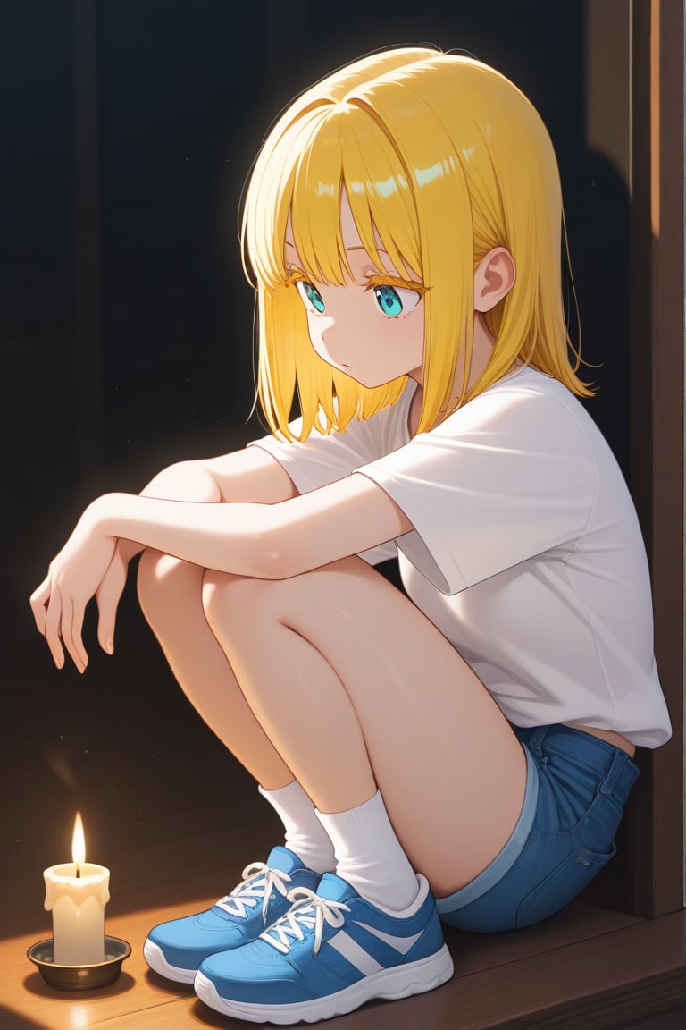 Candlelight,  1girl,  medium hair by 幽鬼処刑人２年目 on Tensor.Art