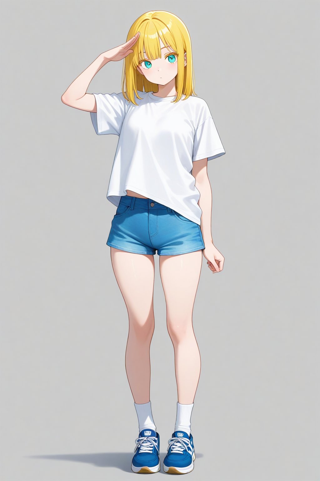 Salute,  1girl,  medium hair by 幽鬼処刑人２年目 on Tensor.Art