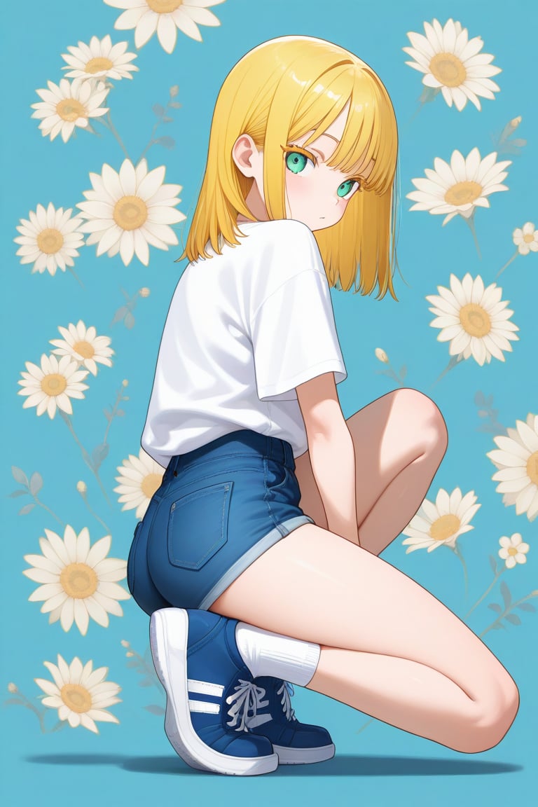 Floral background,  1girl,  medium hair by 幽鬼処刑人２年目 on Tensor.Art