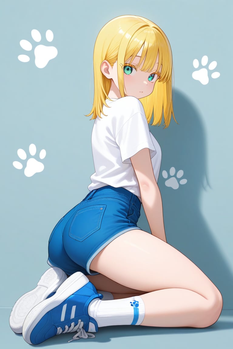 Paw print background,  1girl,  medium hair by 幽鬼処刑人２年目 on Tensor.Art