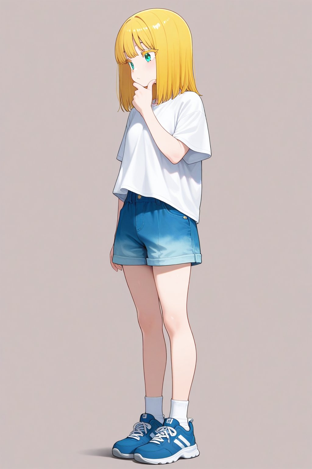 Stroking own chin,  1girl,  medium hair by 幽鬼処刑人２年目 on Tensor.Art