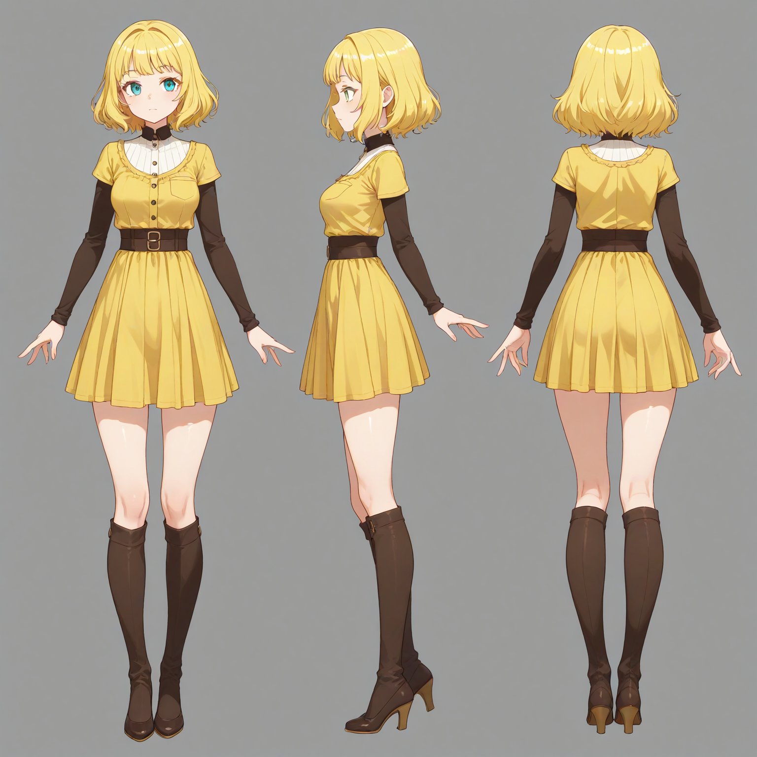 1950-1959 fashion,  turnaround,  simple background by 幽鬼処刑人２年目 on Tensor.Art