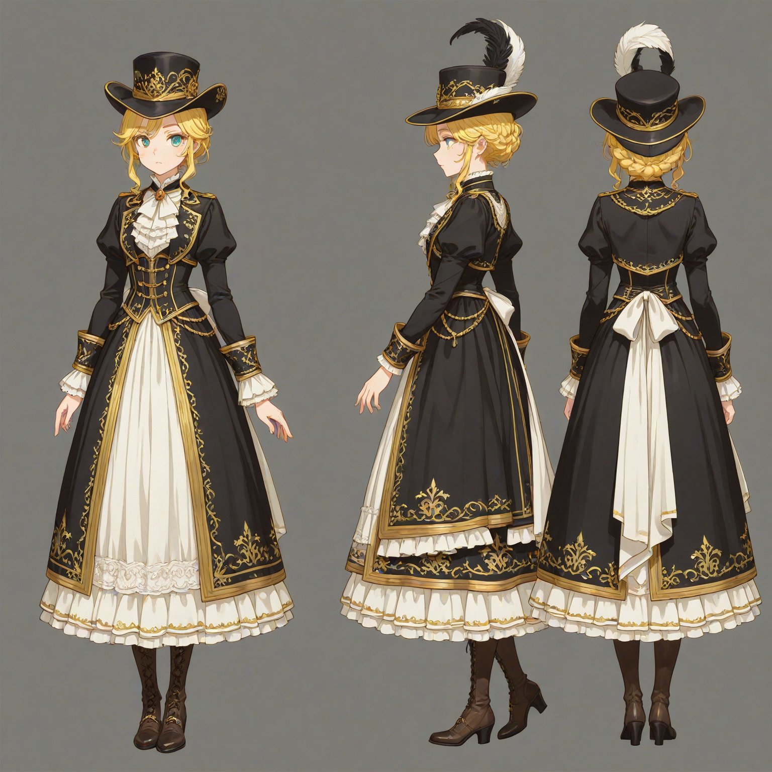 Aristocratic clothes,  Headwear,  turnaround by 幽鬼処刑人２年目 on Tensor.Art