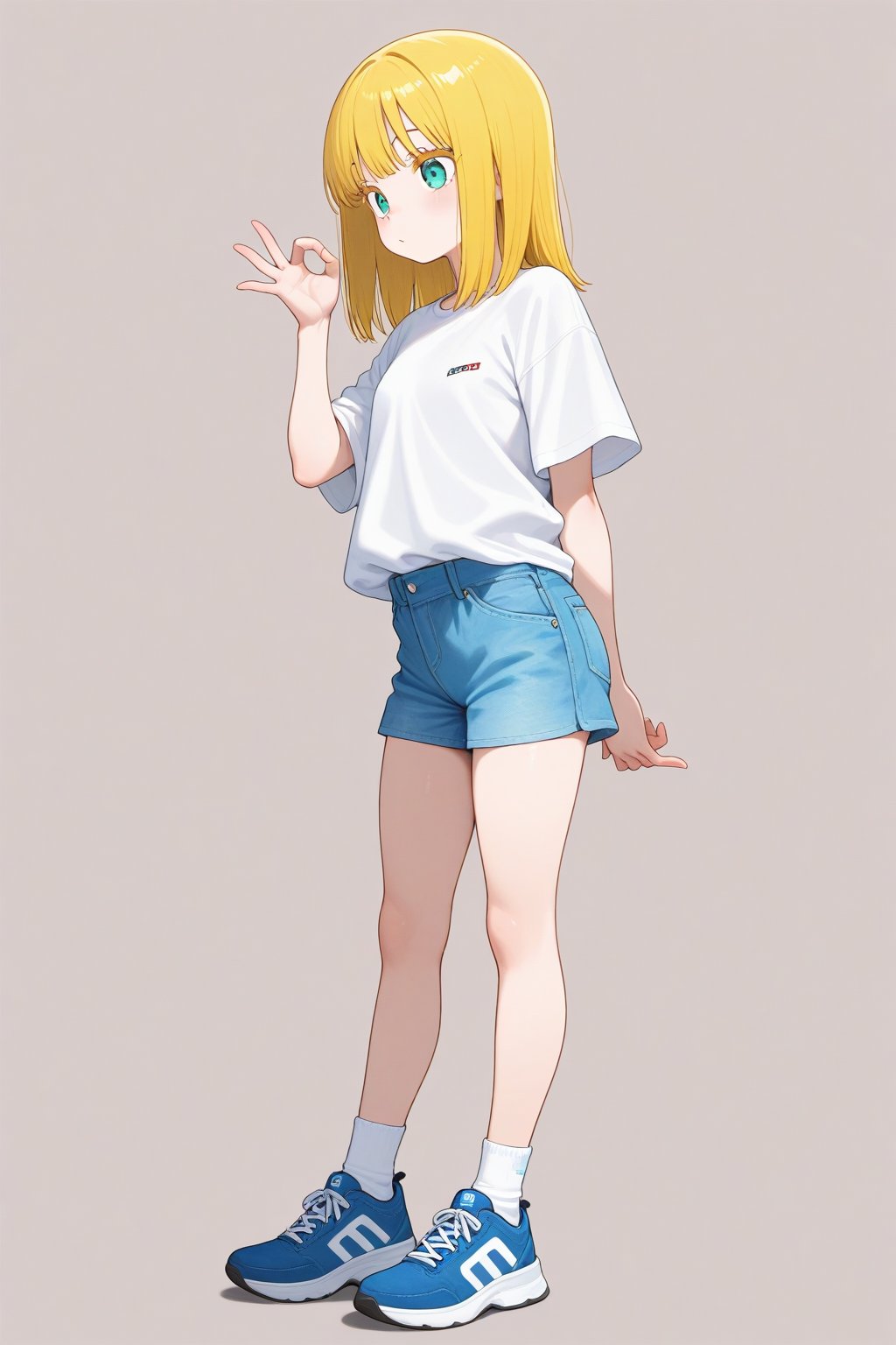 Ok sign,  1girl,  medium hair by 幽鬼処刑人２年目 on Tensor.Art