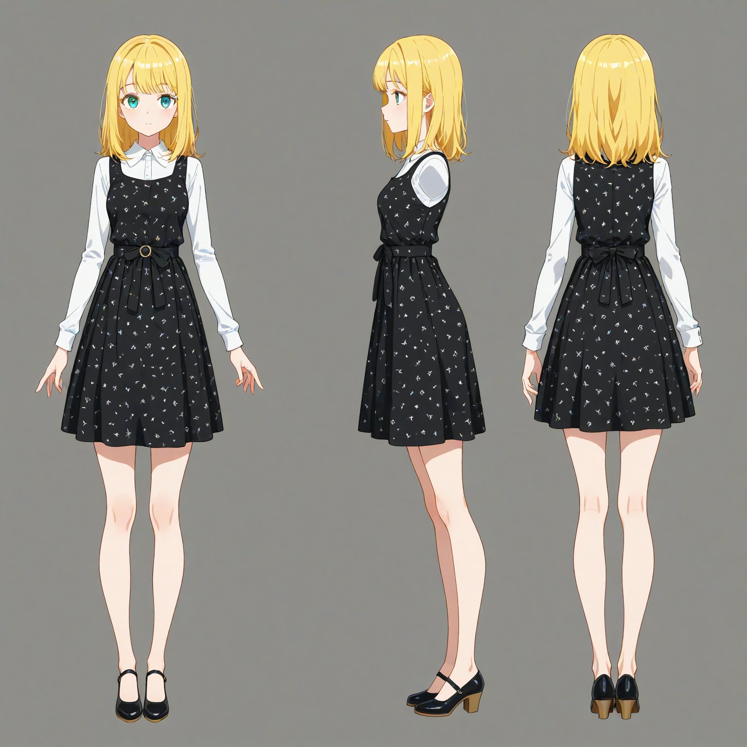 1960-1969 fashion,  turnaround,  simple background by 幽鬼処刑人２年目 on Tensor.Art