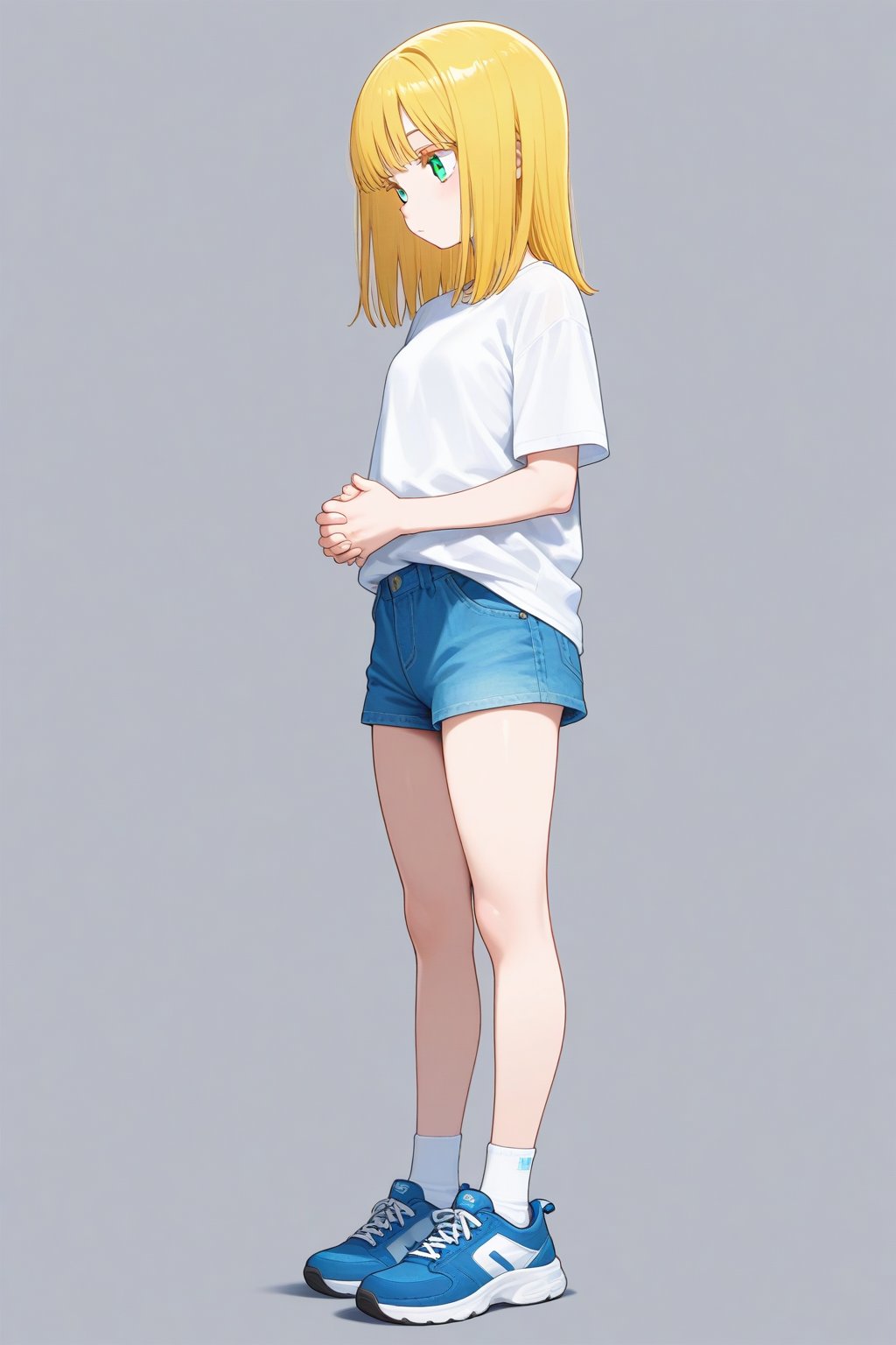 Own hands clasped,  1girl,  medium hair by 幽鬼処刑人２年目 on Tensor.Art