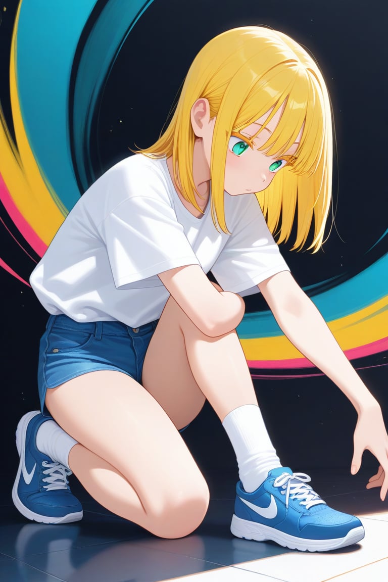 Multicolored background,  1girl,  medium hair by 幽鬼処刑人２年目 on Tensor.Art